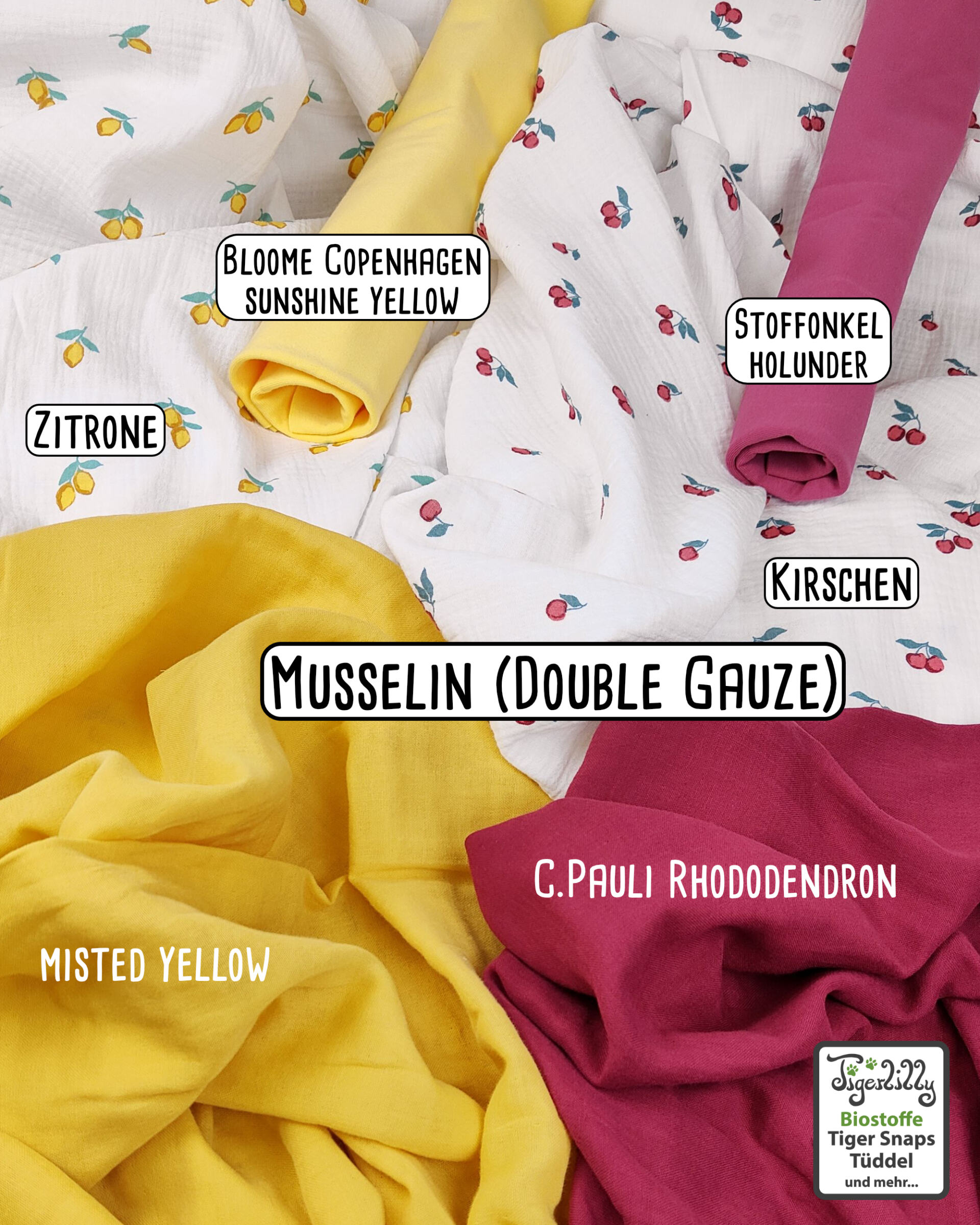 Musselin zitrone und Kirsche