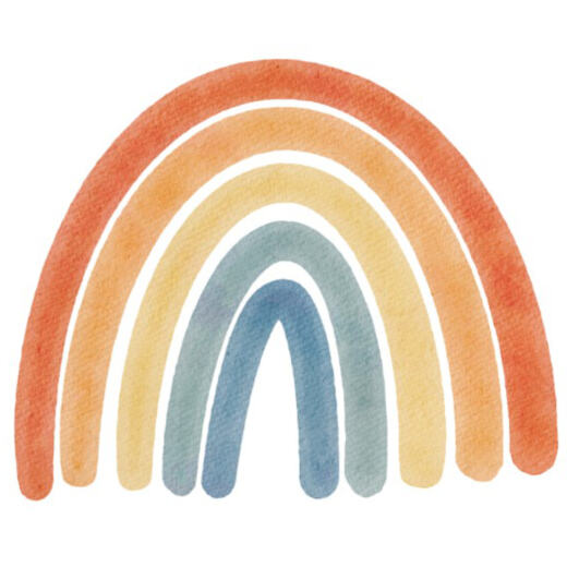 Nachleuchtendes DTF Bügelbild O15 - Regenbogen klein (ca. 6,5 x 5cm)