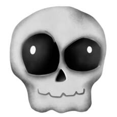 Nachtleuchtendes DTF Bügelbild O13 - Tigerlilly EP - Totenkopf (ca. 6 x 5,5cm)