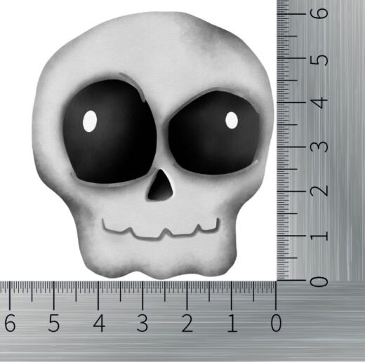 Nachleuchtendes DTF Bügelbild O13 - Totenkopf (ca. 6 x 5,5cm)