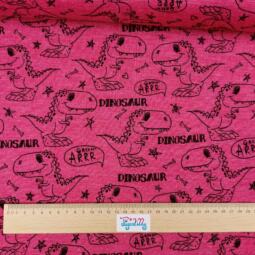 Wolle/Lyocell Biojersey - Dinosaurier himbeerpink – Bild 2