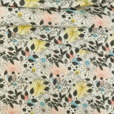 Wolle/Lyocell Biojersey (Interlock) - Frühlingsblumen