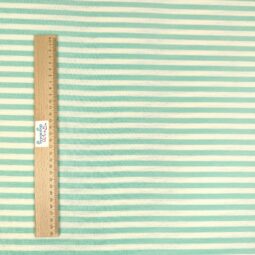 Wolle/Seide Biojersey - Ringel mint/naturweiß – Bild 2