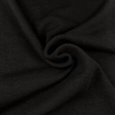 Bio Woll-Rippbündchen (schmal) - schwarz