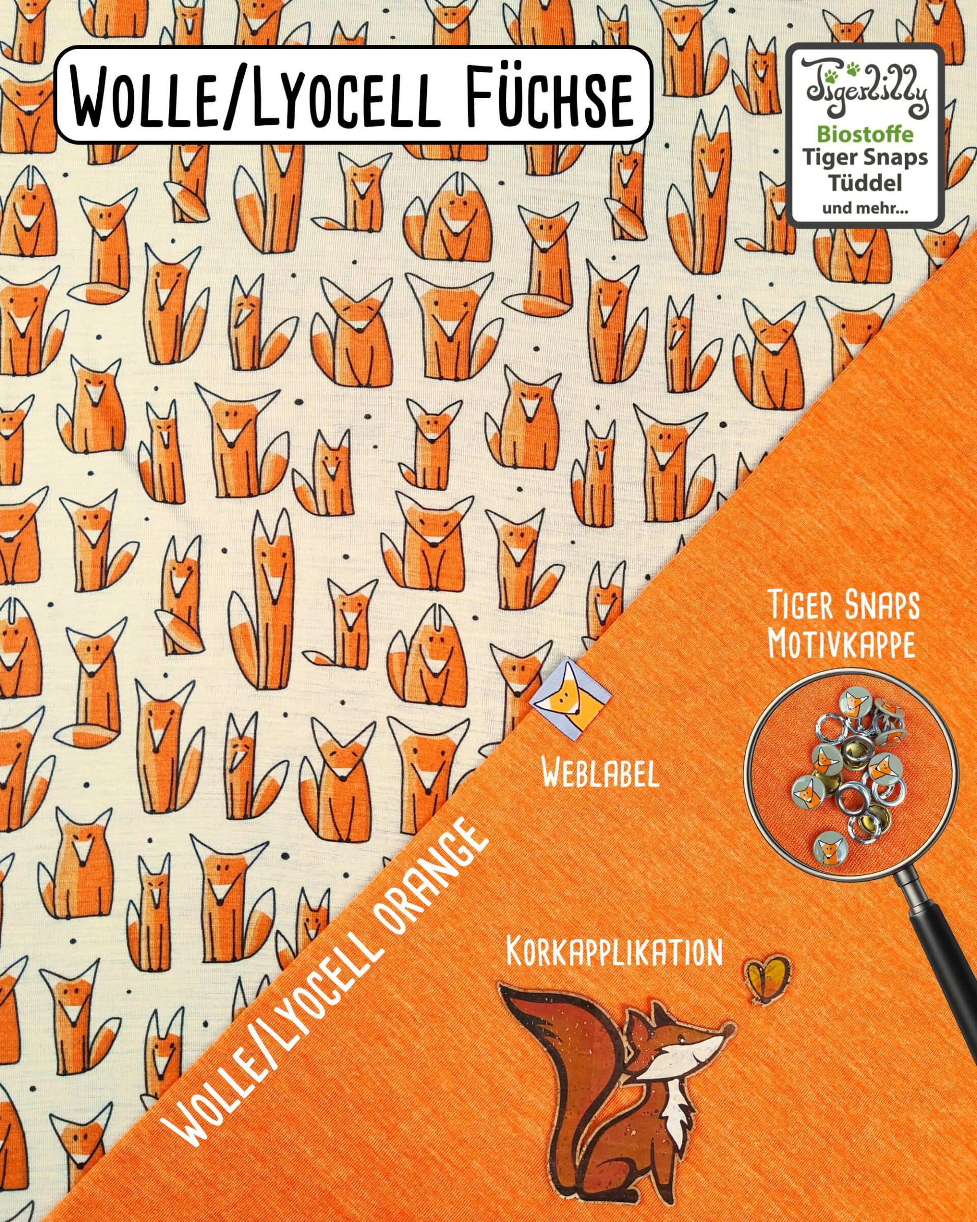 Wolle Lyocell Füchse und WL orange feli