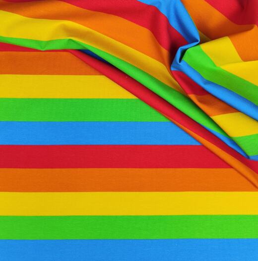 Biojersey - Tigerlilly - Blockstreifen kunterbunt