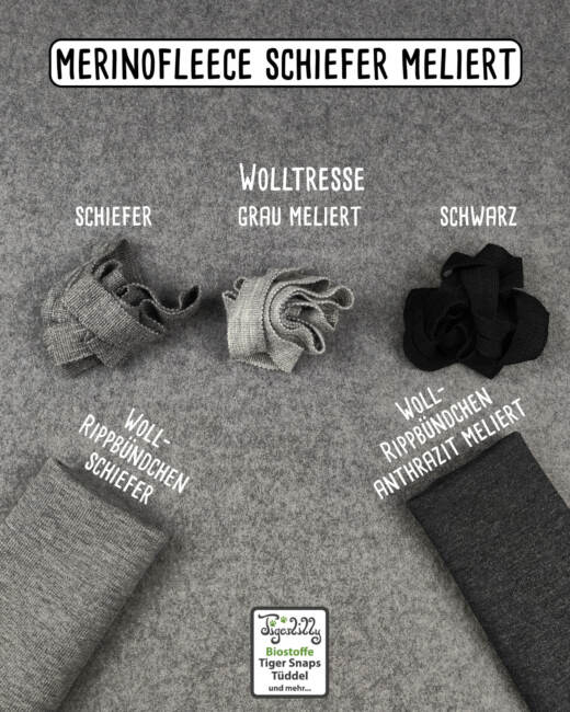 Bio Merinofleece - schiefer meliert