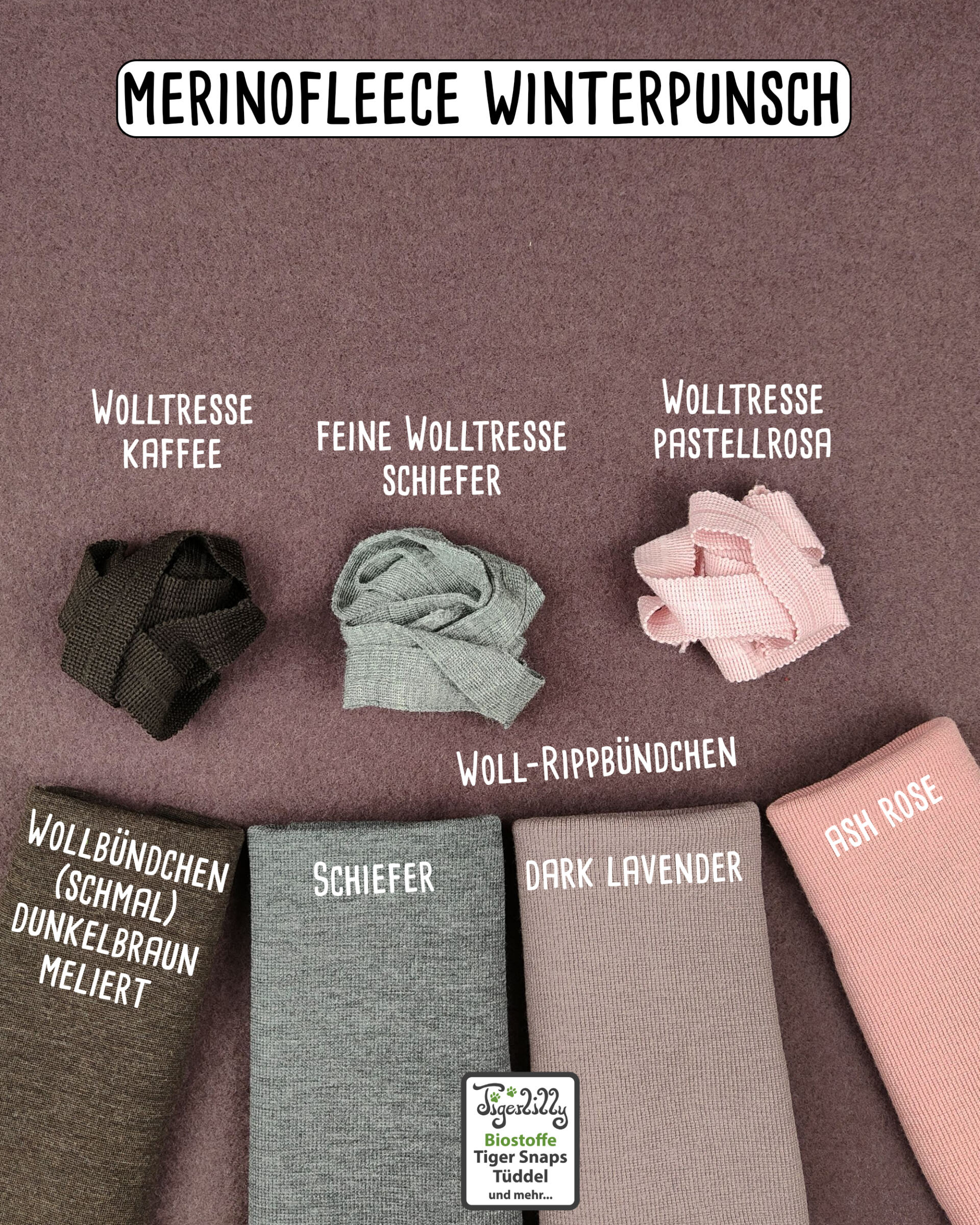 Merinofleece Winterpunsch und Bündchen Merinofleece Winterpunsch und Bündchen