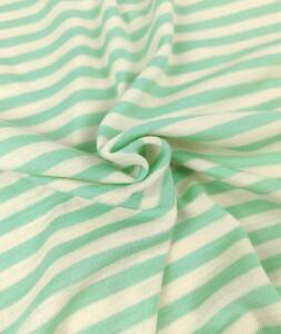 Wolle/Seide Biojersey - Ringel mint