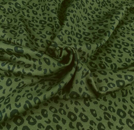 Bio Kuscheljacquard - Stoffonkel/Tigerlilly - Leo waldgrün