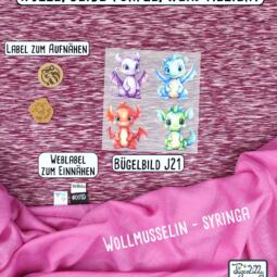 Wolle/Seide Biojersey - purple/weiß meliert – Bild 2