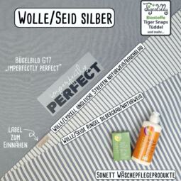 Wolle/Seide Biojersey - silber – Bild 2