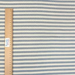 Wolle/Seide Biojersey - Ringel silbergrau/naturweiß – Bild 2