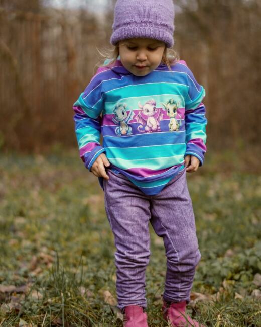 Bio Sommersweat - Tigerlilly - Blockstreifen Lilla