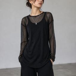 Meshfutter Longsleeve schwarz