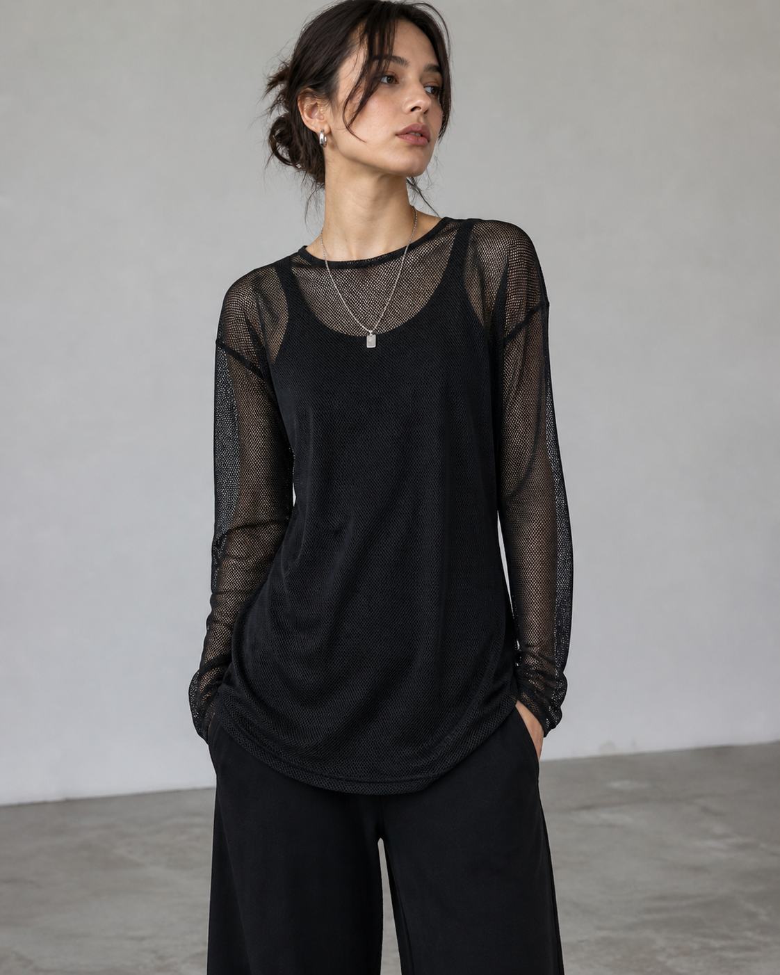 Meshfutter Longsleeve schwarz