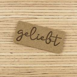 Ein Label zum Aufnähen – "geliebt" - taupe