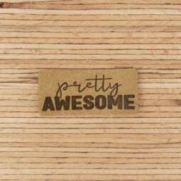 Ein Label zum Aufnähen – "pretty AWESOME" taupe