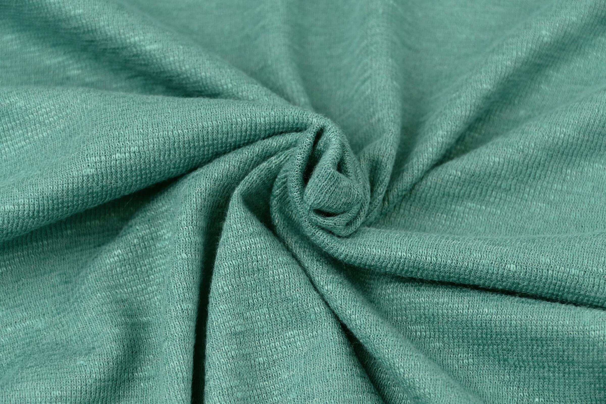 65cm Reststück: Wolle/Hanf Biojersey uni - dusty mint – Bild 1