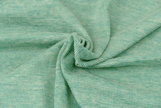85cm Reststück: Miniminiminiringel dusty mint/naturweiß