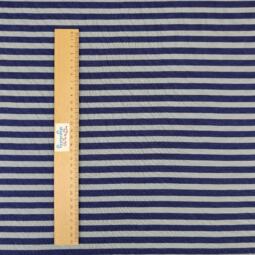 Wolle/Seide Biojersey - Ringel marine/silbergrau – Bild 2