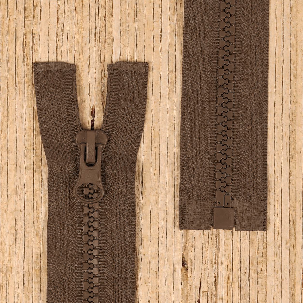 Jacken Reißverschluss teilbar 75cm - braun (Abverkauf) – Bild 1