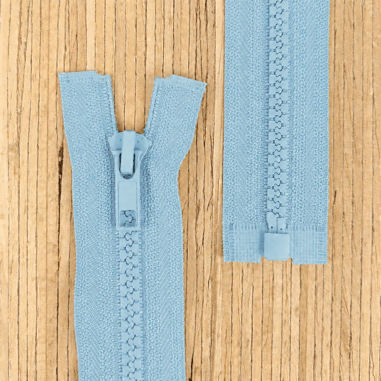 Jacken Reißverschluss teilbar 80cm - babyblau (Abverkauf) – Bild 1