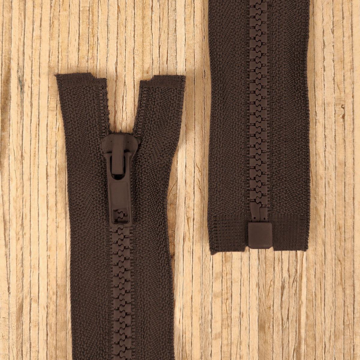 Jacken Reißverschluss teilbar 70cm - dunkelbraun (Abverkauf) – Bild 1