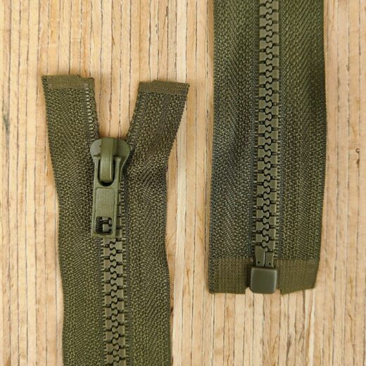 Jacken Reißverschluss teilbar 45cm - dunkles khaki 327