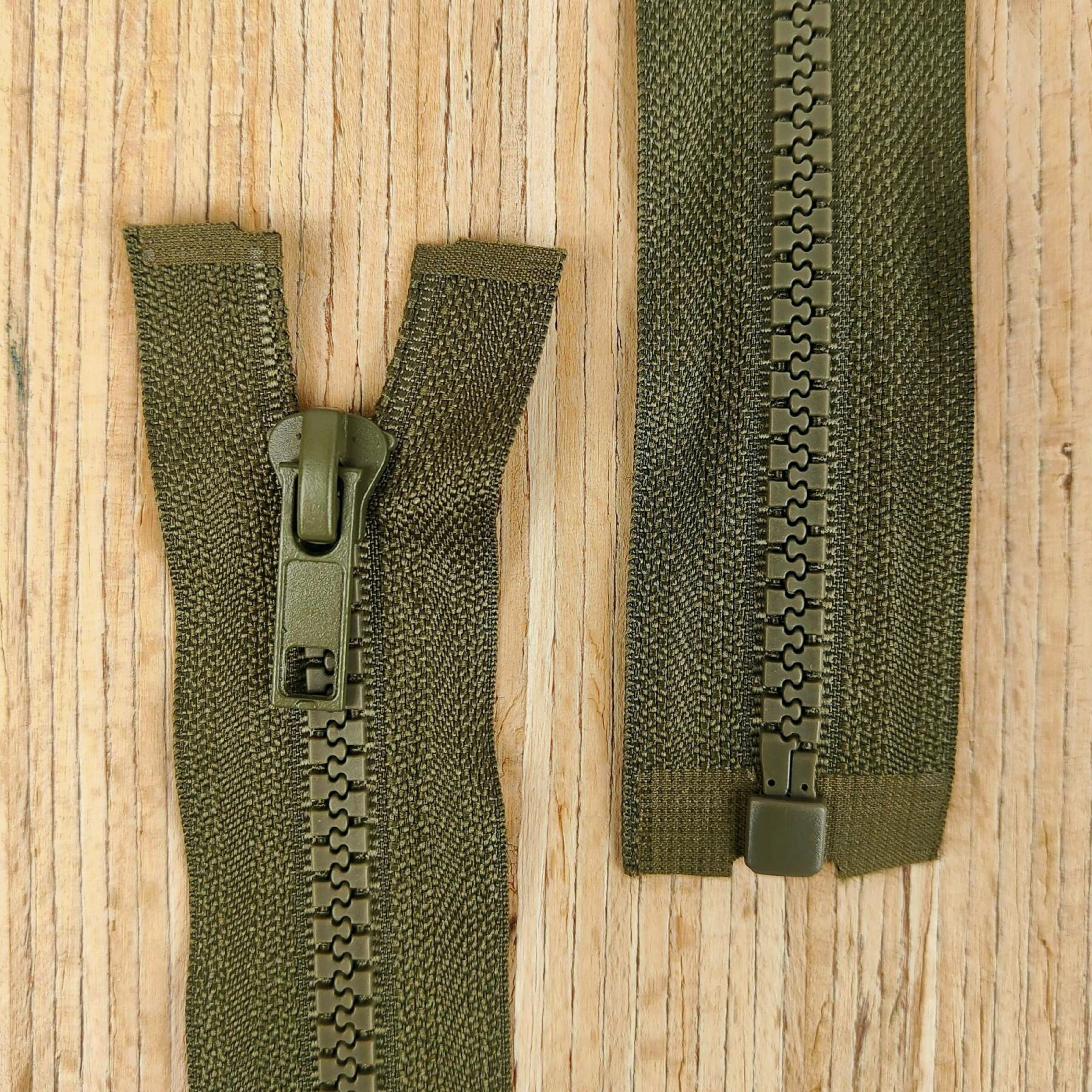 Jacken Reißverschluss teilbar 45cm - dunkles khaki 327 – Bild 1