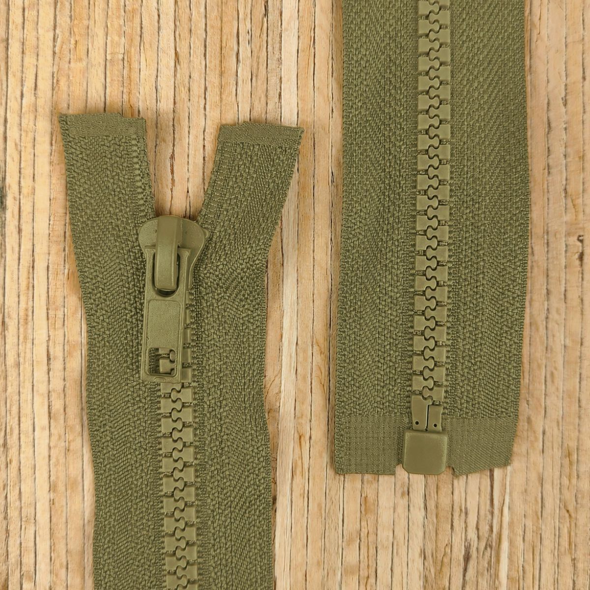 Jacken Reißverschluss teilbar 65cm - khaki 263 – Bild 1