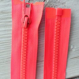 Jacken Reißverschluss teilbar 80cm - neonkoralle (Abverkauf)