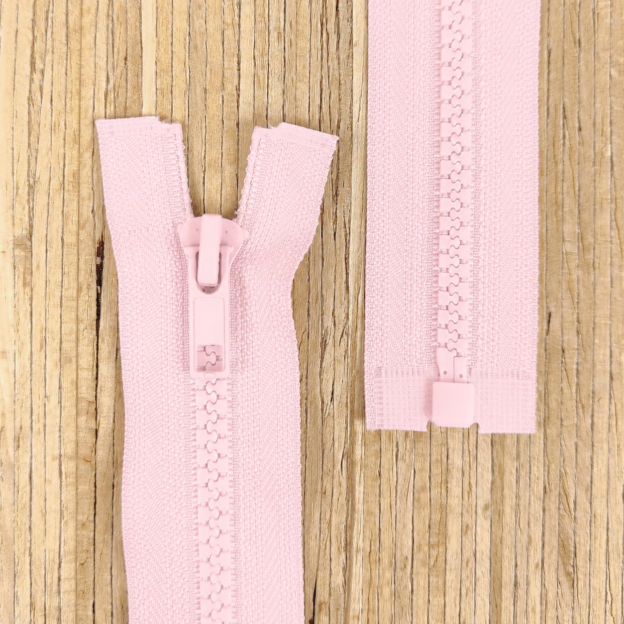 Jacken Reißverschluss teilbar 55cm - pastellrosa 134 – Bild 1