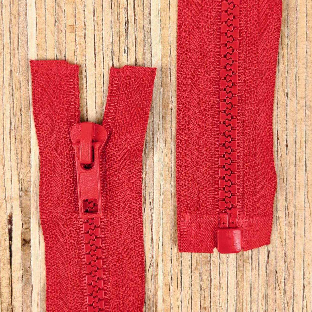 Jacken Reißverschluss teilbar 55cm - rot 148 – Bild 1