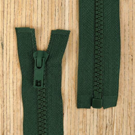 Jacken Reißverschluss teilbar 60cm - waldgrün (Abverkauf)