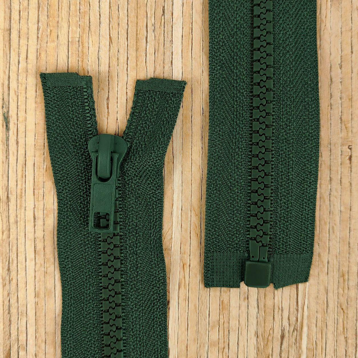 Jacken Reißverschluss teilbar 60cm - waldgrün (Abverkauf) – Bild 1