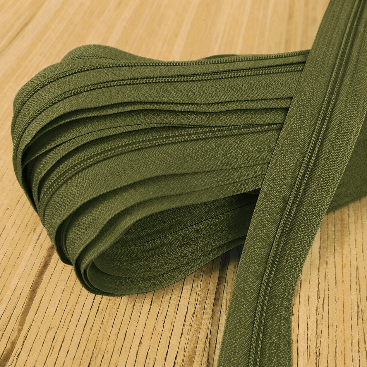 Spiralreißverschluss endlos 3mm (ohne Zipper) - dunkles khaki 327 – Bild 1