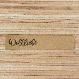 Ein Label zum Aufnähen - "Wollliebe" - taupe – Bild 1