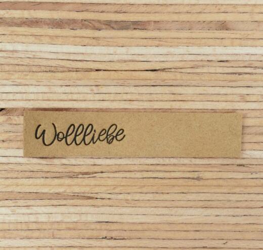 Ein Label zum Aufnähen - "Wollliebe" - taupe