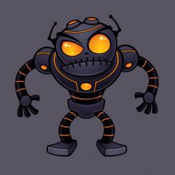 DTF Bügelbild - Angry Robot (ca. 19 x 18,5cm)