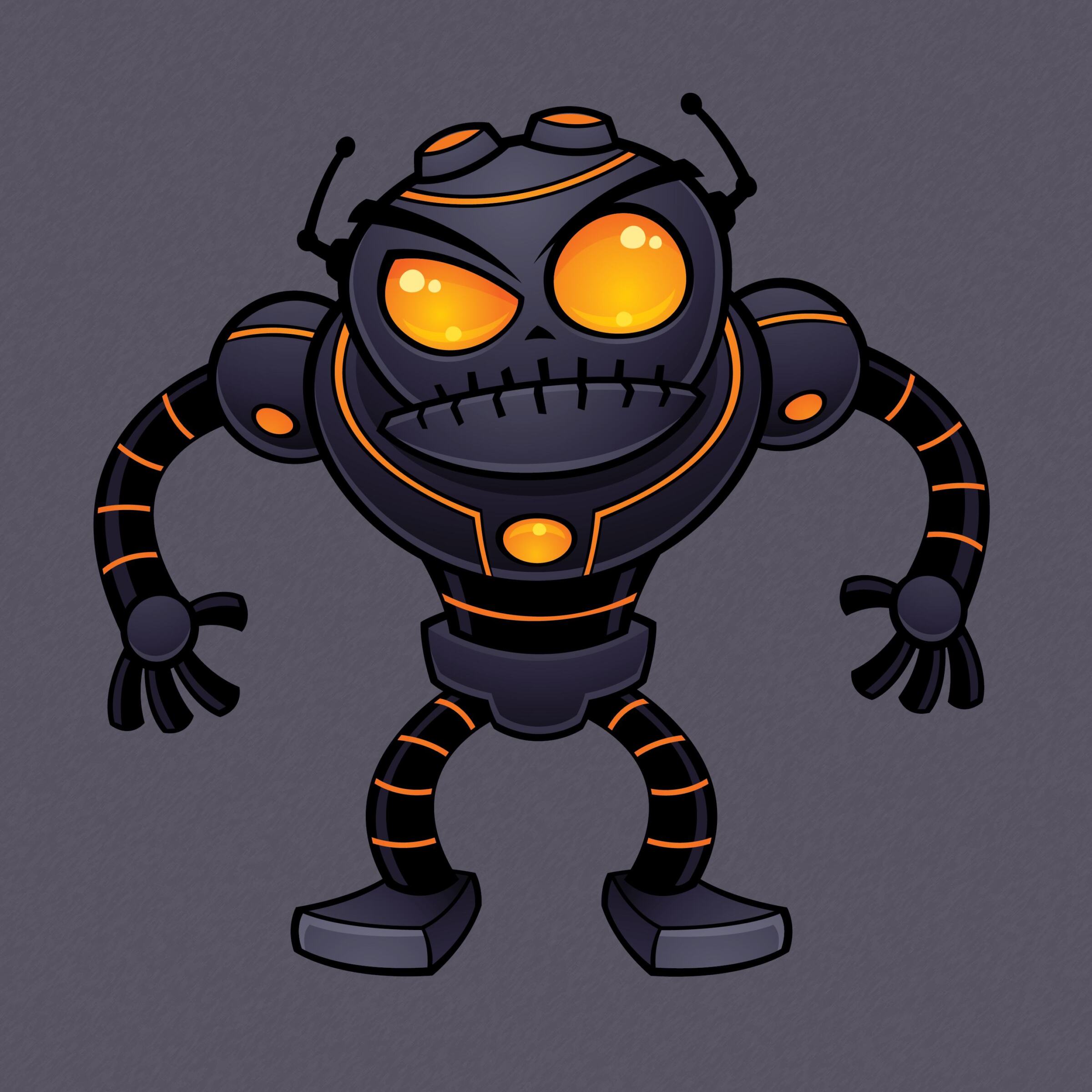 DTF Bügelbild - Angry Robot (ca. 19 x 18,5cm) – Bild 1