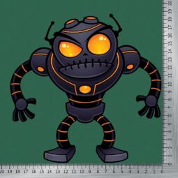 DTF Bügelbild - Angry Robot (ca. 19 x 18,5cm) – Bild 2