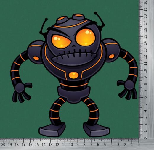 DTF Bügelbild - Angry Robot (ca. 19 x 18,5cm)