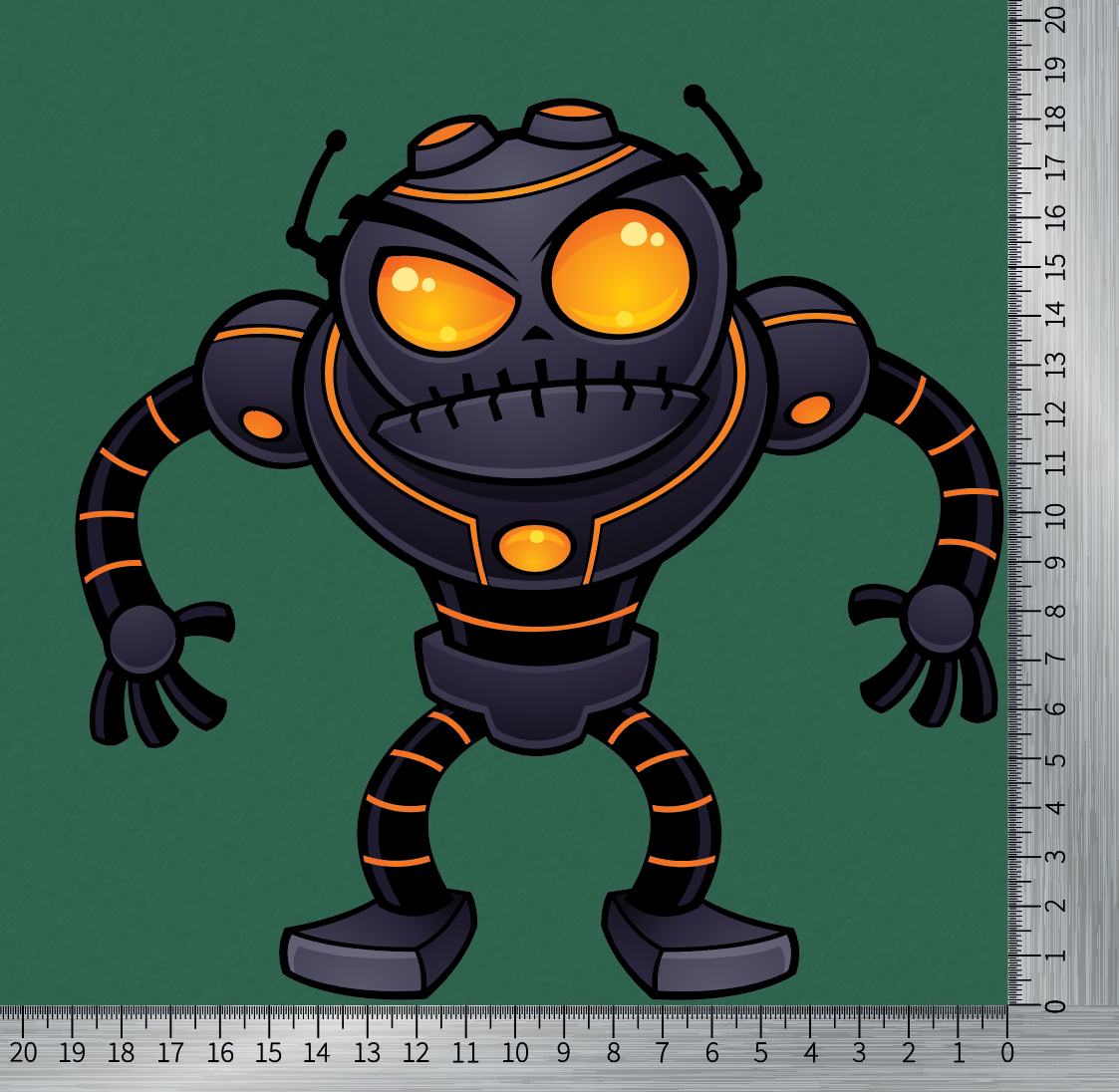 DTF Bügelbild - Angry Robot (ca. 19 x 18,5cm) – Bild 2