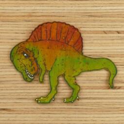 Handbemalte Korkapplikation - Spinosaurus