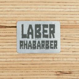Ein Label zum Aufnähen - "LABER RHABARBER" reflektierend (3M™ Scotchlite™)