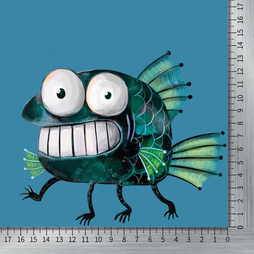 DTF Bügelbild H21- Monsterfisch (ca. 16 x 14cm) – Bild 2