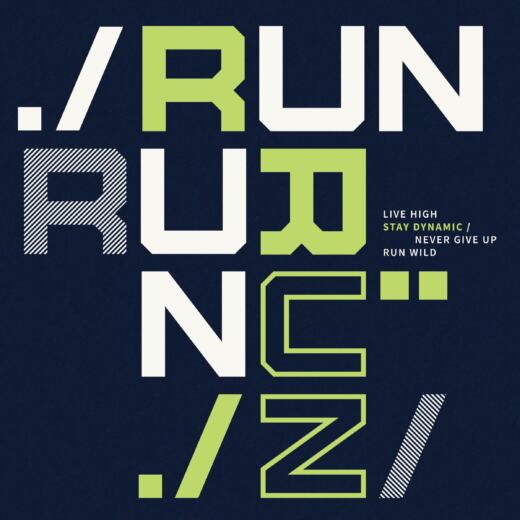 DTF Bügelbild - RUN RUN RUN (ca. 25 x 24,5cm)