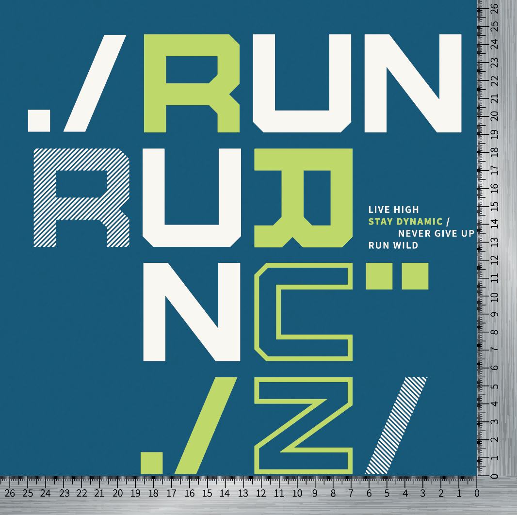 DTF Bügelbild - RUN RUN RUN (ca. 25 x 24,5cm) – Bild 2