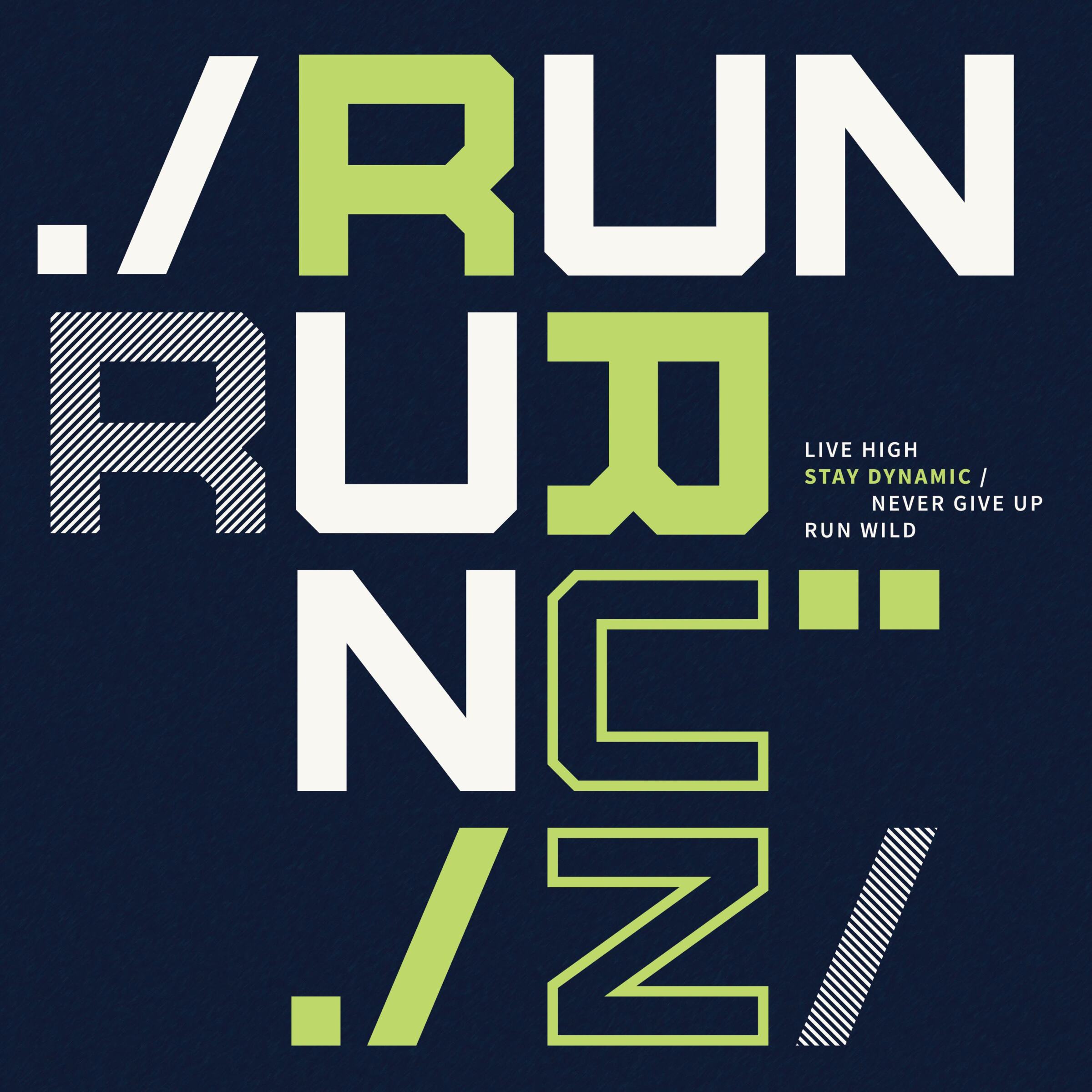 DTF Bügelbild - RUN RUN RUN (ca. 25 x 24,5cm) – Bild 1